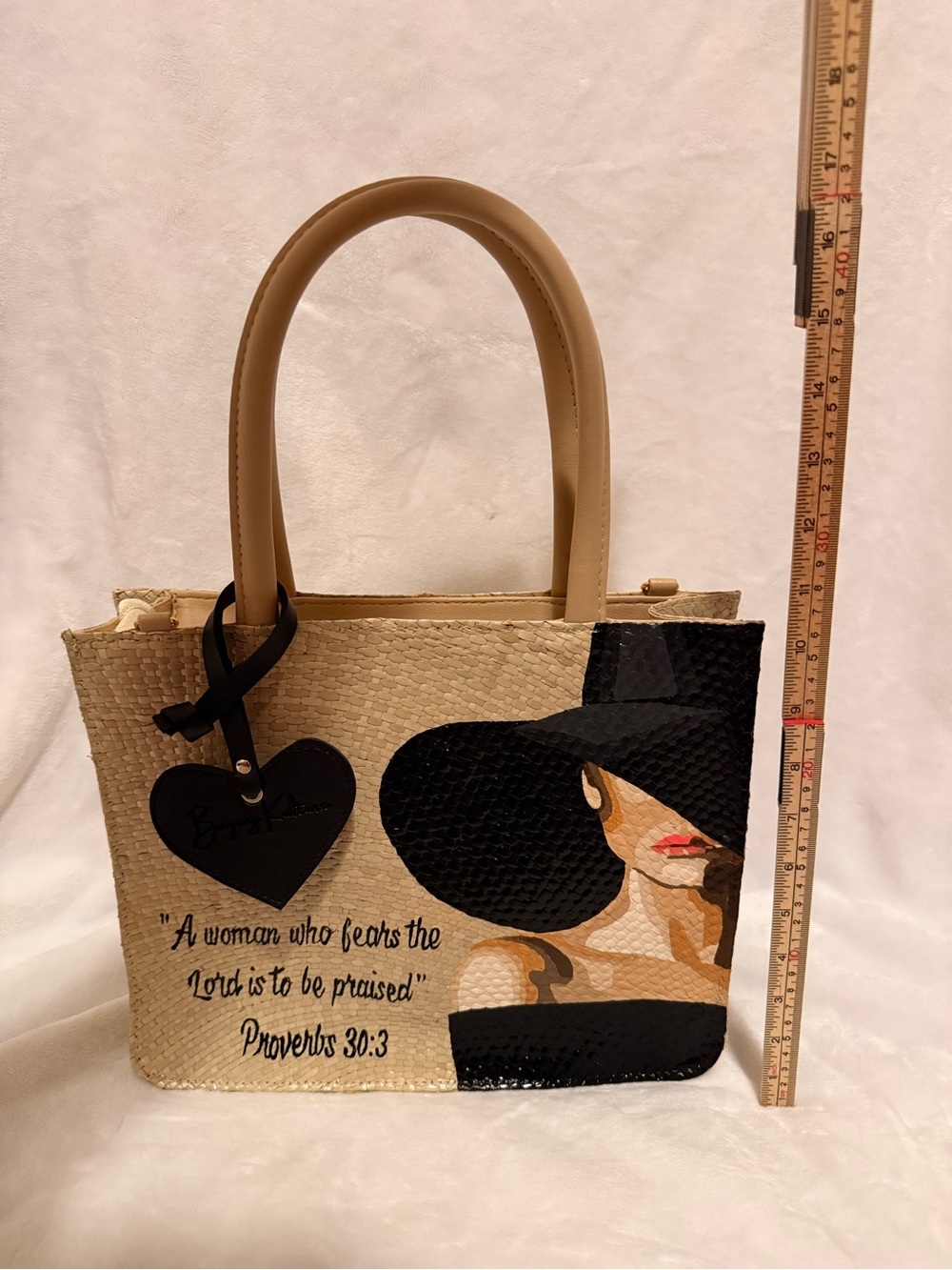 Bayong Kultura Beige Proverbs 30:3 Bayong Tote Bag - Picture 4 of 12